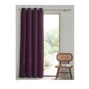 Rideau Bordeaux Porte Fenetre Rouge Rose Fonc&eacute; Occultant Uni Prune 250x140cm Isolant &Eacute;pais Aubergine Anneaux Metallic Pret &Agrave; Poser Doublerideau Tenture Oeillet Metal Pourpre Voilage Lilas Violet - Occasion