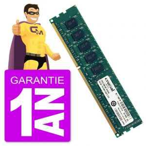 4Go RAM DDR3 PC3-8500U Crucial CT51272BA1067.M18FKD DIMM PC Bureau - Occasion