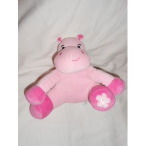 Doudou Hippopotame Assis Fleur Rose Fushia Arthur Et Lola De Bebisol Grelot Bebisol Groupe Emeraud - Occasion
