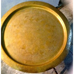 Plateau Marocain Ancien Cuivre 97 Cm - Occasion