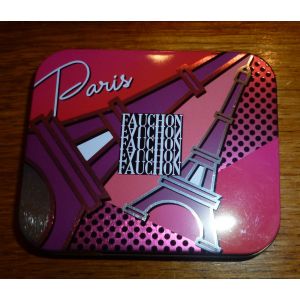 Boîte À Charnières Vide En Métal ¿ Tour Eiffel Fauchon Paris ¿ Dim 8,5x10,5cm Environ - Occasion