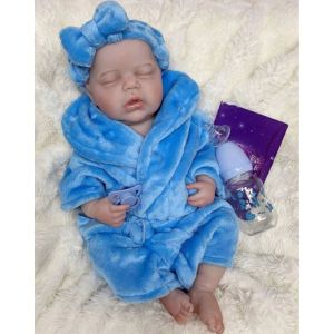 Poupée Reborn Garçon Bébé Yeux Fermés Nouveau-né Baby Réaliste 50cm - Occasion