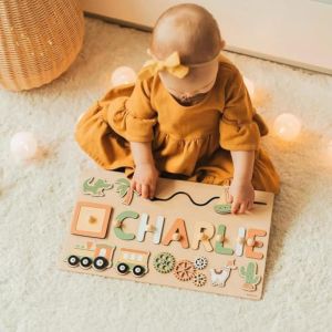 Puzzle Prenom Personnalisé Enfant, Puzzle Prenom Bois,Apprentissage Précoce Bloc De Bois Éducatif Lettres, Personnalisé En Bois Nom Puzzle Bébé Et Fille 1 An Cadeau Jouet Nouveau Né Enfant En Bas Âge - Occasion