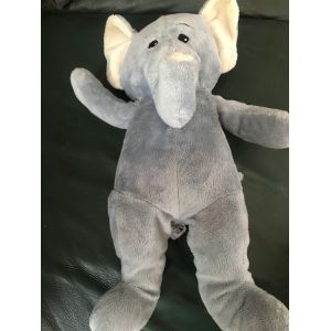 Peluche Elephant Gris Blanc Max Et Sax - 38x25 Cm - Occasion