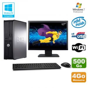 Lot PC DELL Optiplex 780 DT Intel E7500 2.93Ghz 4Go 500Go WIFI Win 7 + Ecran 17 - Occasion