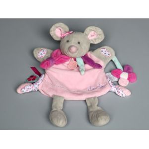 Doudou Souris Pearly Gris Rose Marionnette Doudou Et Compagnie - Occasion