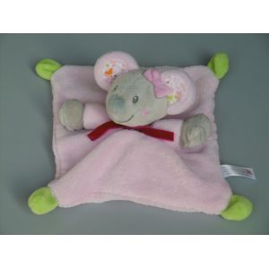 Doudou Souris Plat Rose Vert Nicotoy - Occasion