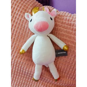 Peluche Doudou Cerf Renne - Orchestra - Blanc Rose Dore - Env. 29 Cm - Occasion