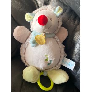 Doudou peluche doudou h&eacute;risson Gaston le h&eacute;risson bo&icirc;te a musique baby nat 21cm - Occasion