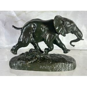 Elephant en bronze Barye fondeur Barbedienne sculpture - Occasion