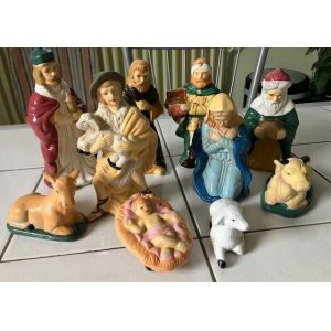 Les 10 santons de la crèche de Noël - Occasion