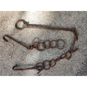 Crochet pour cheminée porte chaudron en fer forgé - Occasion