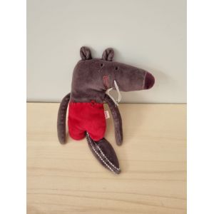 Doudou Loup Gris Rouge Dpam Du Pareil Au Même - Occasion