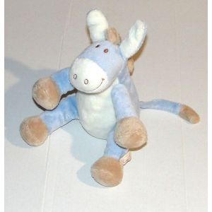 doudou ane paco bleu blanc beige mini 15cm noukie&#39;s 2009 - Occasion
