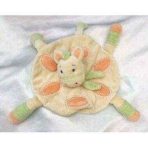 Doudou Peluche Plat Rond Ane Cheval Ecru Orange Echarpe Vert La Halle Kimbaloo - Occasion