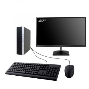 PC HP EliteDesk 800 G4 SFF Ecran 27" Intel I3-8100 RAM 16Go SSD 960Go W11 Wifi - Occasion