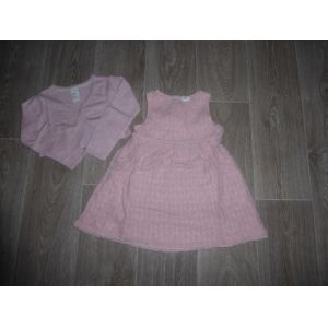 Lot Robe Crochet + Boléro Rose Pâle H&m - 2 Ans - Occasion