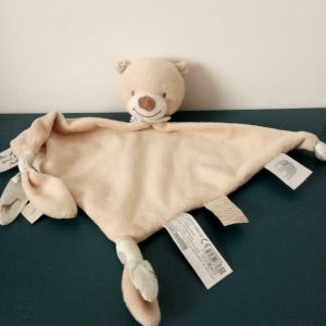 Doudou Plat Ours Beige Blanc "Mes Petits Amis De La Savane" Bout'chou - Occasion