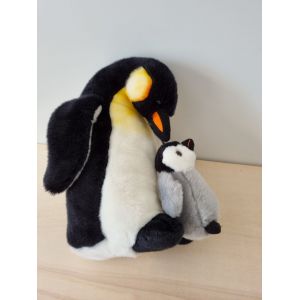 Doudou Peluche Manchot Empereur Et Son B&eacute;b&eacute; - Occasion