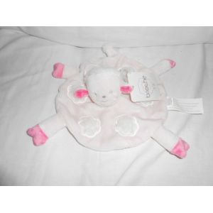 Doudou Kimbaloo La Halle Brioche Rond 4 Pattes Mouton Rose Pale Blanc Fushia Nuage - Occasion
