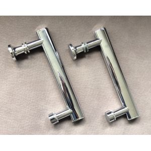 Poign&eacute;es de porte de douche en ABS chrom&eacute; entraxe 132 mm - Occasion
