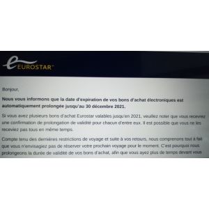E-Voucher Eurostar - Occasion