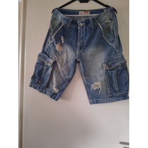 Short Bermuda En Jean À Poche Troué Bleu &#34t-S&#34 Samurai Homme - Occasion