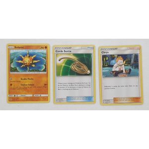 Lot 3 Cartes Pokémon Soleil Et Lune 2017 N° 69, 114 Et 123/147 Solaroc, Corde Sortie Et Chrys - Occasion