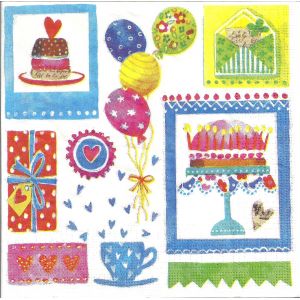 Lot de 2 serviettes déco papier ppd: Anniversaire - Occasion