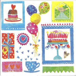 Lot de 2 serviettes déco papier ppd: Anniversaire - Occasion