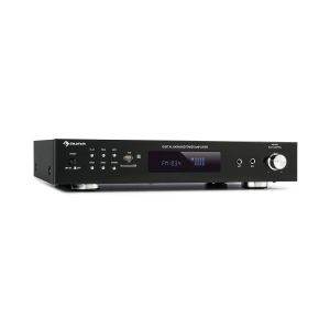 auna AMP-9200 BT Amplificateur st&eacute;r&eacute;o num&eacute;rique avec interface Bluetooth , ports USB & SD - T&eacute;l&eacute;commande - 2x 60W RMS - 2 entr&eacute;es micro - Noir - Occasion