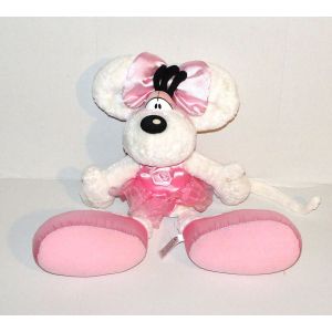 Peluche Diddlina En Robe Rose Satin Tule Fleur - Doudou Diddlina Danseuse Étoile L'amie De Diddl Depesche 30 Cm - Occasion