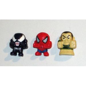 Figurine Spiderman Marvel Lanceur D'eau Nestlé 2007 - Lot 3 Heros Spider Man Venom Homme De Sable - Occasion