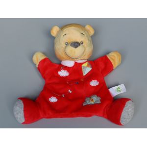 Doudou Winnie L'ourson Marionnette Rouge Disney Baby - Occasion