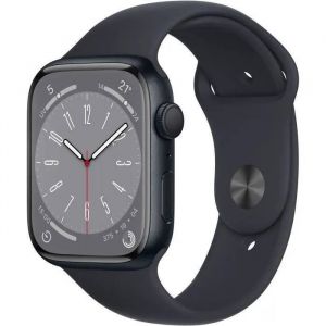 Apple Watch Series 8 (GPS) - Bo&icirc;tier 45 mm Aluminium Minuit avec Bracelet Sport Band - Occasion