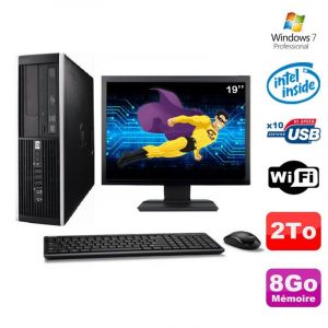 Lot PC HP Elite 6000 Pro SFF E5400 2.7Ghz 8Go Disque 2To WIFI W7 Pro + Ecran 19 - Occasion