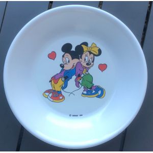 Assiette Creuse Mickey Et Minnie Plastorex, Walt Disney, Dessin Anim&eacute;, Figurine - Occasion