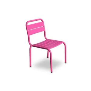 Chaise Design Enfant Empilable Metallic Extèrieur Intèrieur Robust Couleur Fushia Siège Confort Pour Bambin Jeune Enfant Dessiner Prendre Le Goûter 40 X55cm Assise 28cm Résistant Solid Mobilier Acier - Occasion