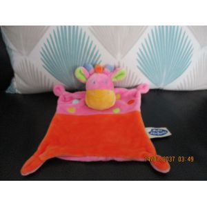 Doudou Plat Vache/Girafe Rose Et Orange Mots D'enfants - Occasion