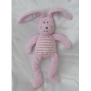 Doudou Peluche Lapin Rose Rayures Blanc Simba Nicotoy - Occasion