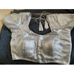 Sari Indien En Voile De Soie Et Chemisier Assorti - Taille M - Occasion