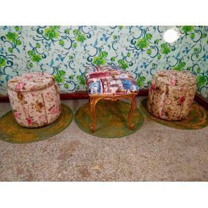 Poufs Et Mini Banquette Style Louis Xv - Occasion