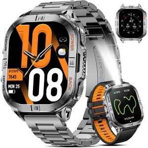 SUN KTA DM6-V GPS Montre Connect&eacute;e Homme avec Boussole: 2.13" Smartwatch Barom&egrave;tre Altim&egrave;tre Appel Bluetooth 600mAh Batterie Fr&eacute;quence Cardiaque SpO2 Sommeil 120+ Mode Sport &Eacute;tanche - Occasion