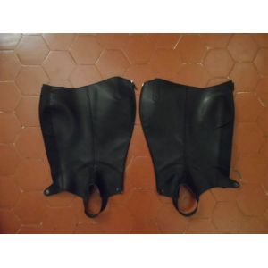 Mini-Chaps D'&eacute;quitation Cuir Noir Fouganza - Occasion