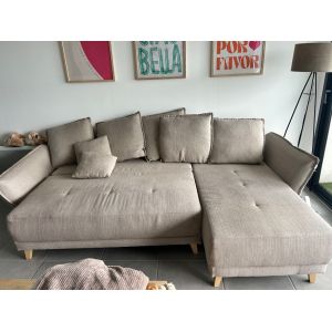 Canapé Beige Avec Méridienne ¿ Convertible Avec Coffre De Rangement - Occasion
