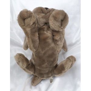 Doudou Peluche Chien Gris Taupe Allong&eacute; Vintage Lubbable Russ Berrie - Occasion