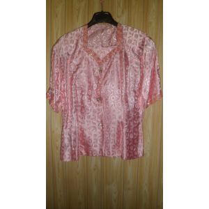 Tailleur Femme, Fait Main, Non Doublé : Veste Manches Courtes &#43 Jupe T. 36/38 Jupe : 87 Cm Environ. Couleur Rose. Neuf, Jamais Porté. - Occasion