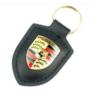 Porte clés Porsche Noir Cuir GENUINE - Keychain clef cle - Occasion