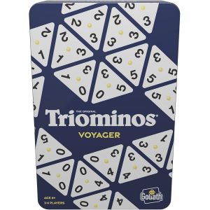 Triominos Voyager - Edition Voyage Boîte Métal - Jeu De Société De Stratégie Famille Et Enfants Dès 6 Ans - Jeu De Dominos Triangulaires À 3 Côtés - Classique Depuis 50 Ans - 2 À 4 Joueurs -.[E665] - Occasion