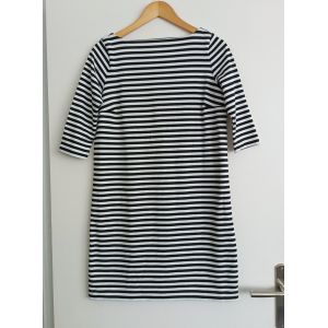 Robe Mariniere. Robe Rayee Noir Et Blanc. Manches 3/4. Esmara. Taille Xs / 34 / 36 - Occasion